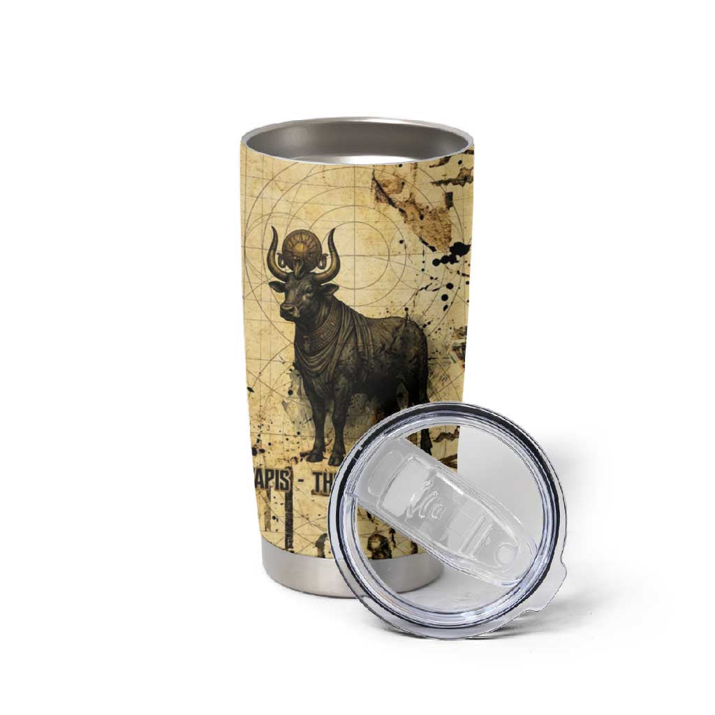Apis Tumbler Cup Ancient Egyptian Papyrus Map, Egyptian Crown Bull Illustration - African Pride