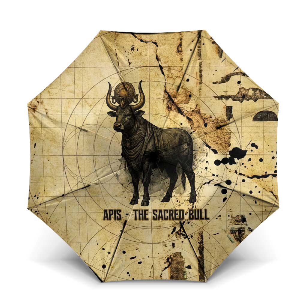 Apis Umbrella Ancient Egyptian Papyrus Map, Egyptian Crown Bull Illustration - African Pride