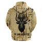 Apis Zip Hoodie Ancient Egyptian Papyrus Map, Egyptian Crown Bull Illustration - African Pride