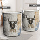 Apis Ancient Egyptian Laundry Basket with Beige-Gray Hieroglyphic, Ornate Bull Head, and Gold-Blue Typography - African Pride