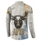 Apis Ancient Egyptian Button Sweatshirt with Beige-Gray Hieroglyphic, Ornate Bull Head, and Gold-Blue Typography