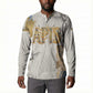 Apis Ancient Egyptian Button Sweatshirt with Beige-Gray Hieroglyphic, Ornate Bull Head, and Gold-Blue Typography
