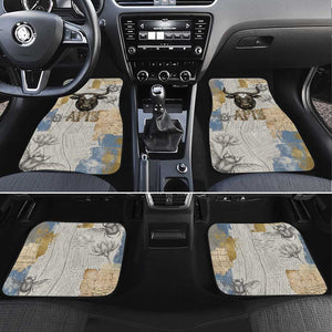 Apis Ancient Egyptian Car Mats with Beige-Gray Hieroglyphic, Ornate Bull Head, and Gold-Blue Typography - African Pride