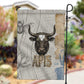 Apis Ancient Egyptian Garden Flag with Beige-Gray Hieroglyphic, Ornate Bull Head, and Gold-Blue Typography - African Pride
