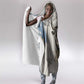 Apis Ancient Egyptian Hooded Blanket with Beige-Gray Hieroglyphic, Ornate Bull Head, and Gold-Blue Typography - African Pride