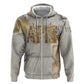 Apis Ancient Egyptian Hoodie with Beige-Gray Hieroglyphic, Ornate Bull Head, and Gold-Blue Typography - African Pride