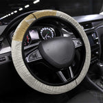 Apis Ancient Egyptian Steering Wheel Cover with Beige-Gray Hieroglyphic, Ornate Bull Head, and Gold-Blue Typography - African Pride