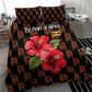 Uganda Bedding Set - Hibiscus Flower Pattern and The Pearl of Africa Text