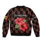 Uganda Bomber Jacket - Hibiscus Flower Pattern and The Pearl of Africa Text