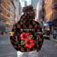 Uganda Hoodie - Hibiscus Flower Pattern and The Pearl of Africa Text