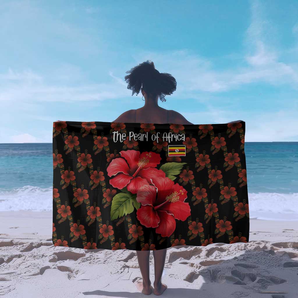 Uganda Sarong - Hibiscus Flower Pattern and The Pearl of Africa Text