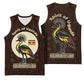 Uganda Basketball Jersey - Grey Crowned Crane and Tribal Pattern Spirit of Uganda Theme TS04