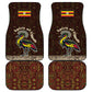 Uganda Car Mats - Grey Crowned Crane and Tribal Pattern Spirit of Uganda Theme