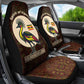 Uganda Car Seat Cover - Grey Crowned Crane and Tribal Pattern Spirit of Uganda Theme