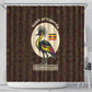 Uganda Shower Curtain - Grey Crowned Crane and Tribal Pattern Spirit of Uganda Theme