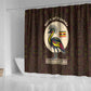 Uganda Shower Curtain - Grey Crowned Crane and Tribal Pattern Spirit of Uganda Theme