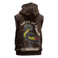 Uganda Sleeveless Hoodie - Grey Crowned Crane and Tribal Pattern Spirit of Uganda Theme - African Pride