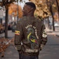 Uganda Sweatshirt - Grey Crowned Crane and Tribal Pattern Spirit of Uganda Theme