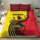 Uganda Bedding Set - African Wildlife Elephant Lion and Crane in Tribal Pattern Design