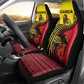 Uganda Car Seat Cover - African Wildlife Elephant Lion and Crane in Tribal Pattern Design