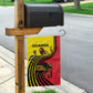 Uganda Garden Flag - African Wildlife Elephant Lion and Crane in Tribal Pattern Design