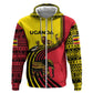 Uganda Hoodie - African Wildlife Elephant Lion and Crane in Tribal Pattern Design