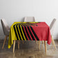 Uganda Tablecloth - African Wildlife Elephant Lion and Crane in Tribal Pattern Design