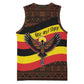 Uganda Basketball Jersey - Crested Crane and Rise and Shine Tribal Pattern Design TS04