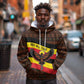 Uganda Hoodie - Crested Crane and Rise and Shine Tribal Pattern Design