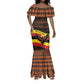 Uganda Mermaid Dress - Crested Crane and Rise and Shine Tribal Pattern Design