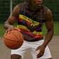 Uganda Sleeveless Hoodie - Crested Crane and Rise and Shine Tribal Pattern Design - African Pride