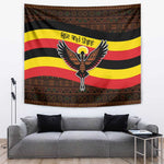 Uganda Tapestry - Crested Crane and Rise and Shine Tribal Pattern Design