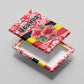 Uganda Canvas Wall Art - Red Hibiscus Flowers and National Flag Design