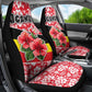 Uganda Car Seat Cover - Red Hibiscus Flowers and National Flag Design