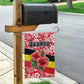 Uganda Garden Flag - Red Hibiscus Flowers and National Flag Design