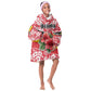 Uganda Kid Wearable Blanket Hoodie - Red Hibiscus Flowers and National Flag Design