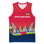 Central African Republic Basketball Jersey Red Blue Green Tribal Design TS04