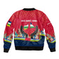 Central African Republic Bomber Jacket Red Blue Green Tribal Design - African Pride