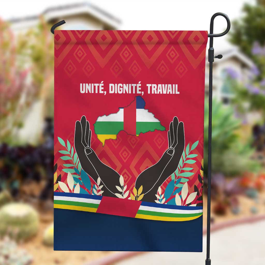 Central African Republic Garden Flag Red Blue Green Tribal Design - African Pride