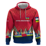 Central African Republic Hoodie Red Blue Green Tribal Design - African Pride
