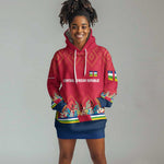 Central African Republic Hoodie Dress Red Blue Green Tribal Design - African Pride