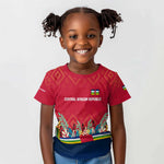 Central African Republic Kid T shirt Red Blue Green Tribal Design - African Pride