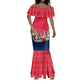 Central African Republic Mermaid Dress Red Blue Green Tribal Design - African Pride