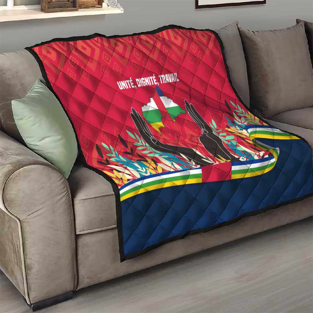 Central African Republic Quilt Red Blue Green Tribal Design - African Pride