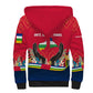 Central African Republic Sherpa Hoodie Red Blue Green Tribal Design - African Pride