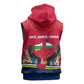 Central African Republic Sleeveless Hoodie Red Blue Green Tribal Design - African Pride
