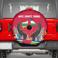 Central African Republic Spare Tire Cover Red Blue Green Tribal Design - African Pride