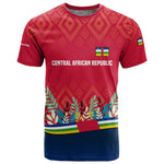 Central African Republic T shirt Red Blue Green Tribal Design - African Pride