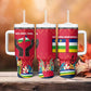 Central African Republic Tumbler With Handle Red Blue Green Tribal Design - African Pride