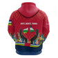 Central African Republic Zip Hoodie Red Blue Green Tribal Design - African Pride